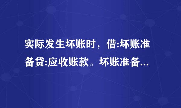 实际发生坏账时，借:坏账准备贷:应收账款。坏账准备在借方表达什么意思