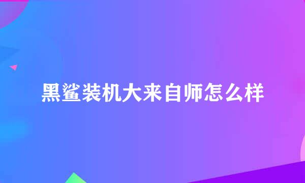 黑鲨装机大来自师怎么样