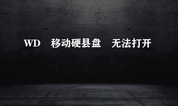 WD 移动硬县盘 无法打开