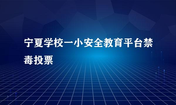 宁夏学校一小安全教育平台禁毒投票