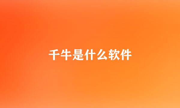 千牛是什么软件