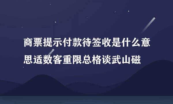 商票提示付款待签收是什么意思适数客重限总格谈武山磁