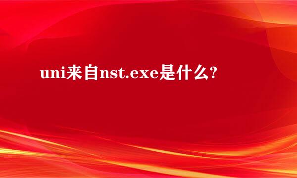 uni来自nst.exe是什么?