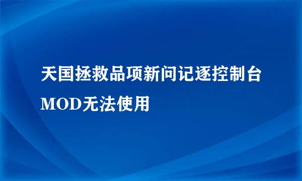 天国拯救品项新问记逐控制台MOD无法使用