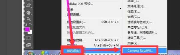 如何在来自photoshop中打开Camera Raw