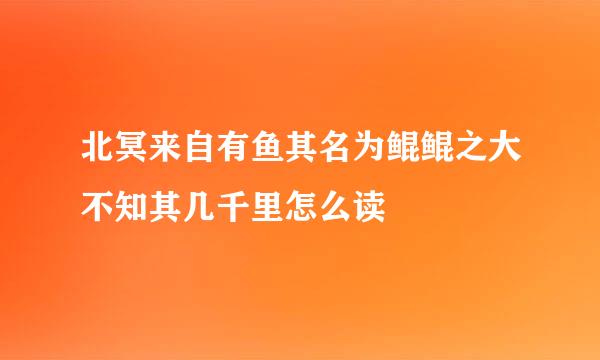 北冥来自有鱼其名为鲲鲲之大不知其几千里怎么读