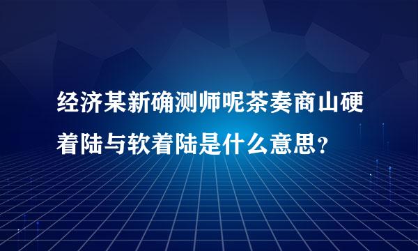 经济某新确测师呢茶奏商山硬着陆与软着陆是什么意思？