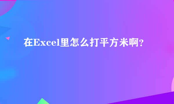 在Excel里怎么打平方米啊？