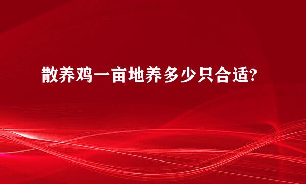 散养鸡一亩地养多少只合适?