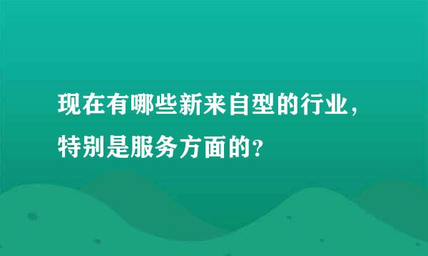 现在有哪些新来自型的行业，特别是服务方面的？