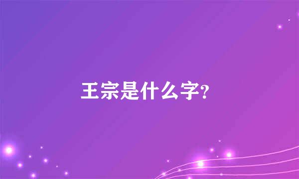 王宗是什么字？