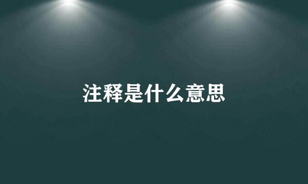 注释是什么意思