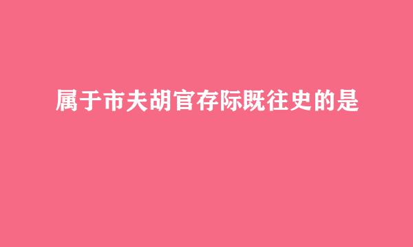 属于市夫胡官存际既往史的是