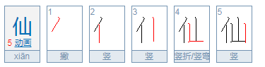 仙的繁体字来自写法有哪些？