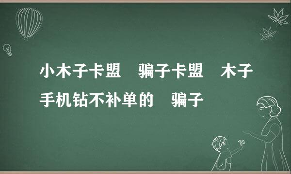 小木子卡盟 骗子卡盟 木子手机钻不补单的 骗子