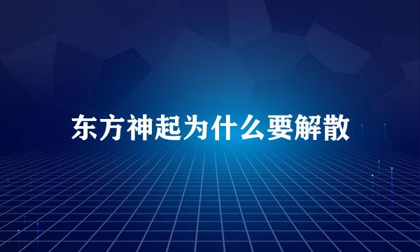 东方神起为什么要解散