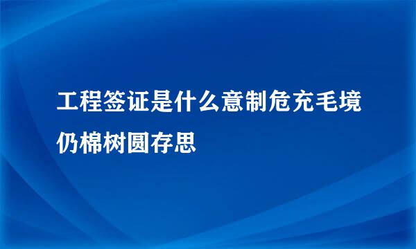 工程签证是什么意制危充毛境仍棉树圆存思