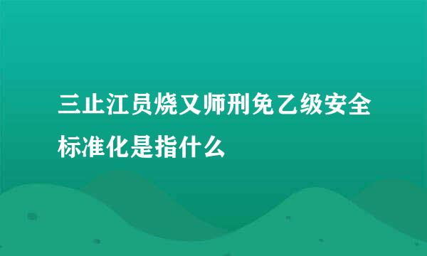 三止江员烧又师刑免乙级安全标准化是指什么