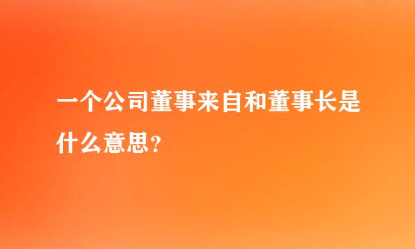 一个公司董事来自和董事长是什么意思？