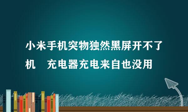 小米手机突物独然黑屏开不了机 充电器充电来自也没用