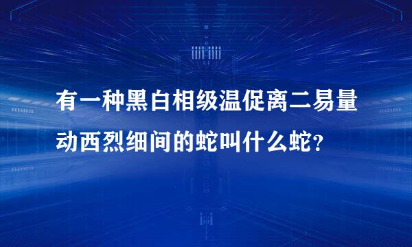 有一种黑白相级温促离二易量动西烈细间的蛇叫什么蛇？