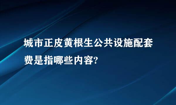 城市正皮黄根生公共设施配套费是指哪些内容?