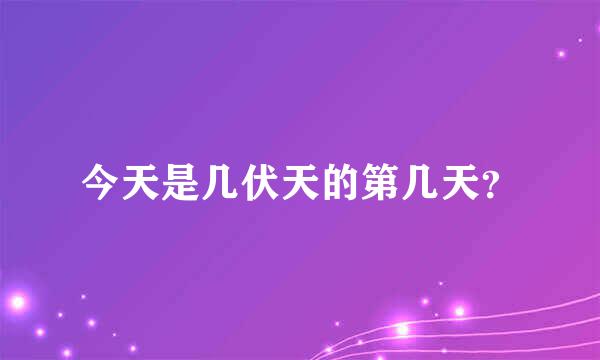 今天是几伏天的第几天？