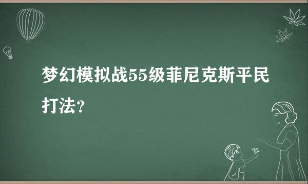 梦幻模拟战55级菲尼克斯平民打法？