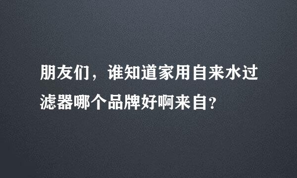 朋友们，谁知道家用自来水过滤器哪个品牌好啊来自？