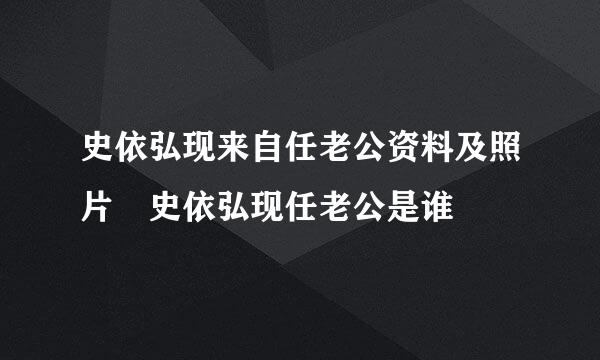 史依弘现来自任老公资料及照片 史依弘现任老公是谁