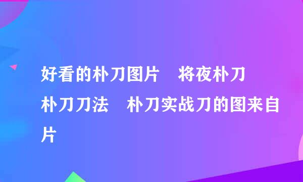 好看的朴刀图片 将夜朴刀 朴刀刀法 朴刀实战刀的图来自片