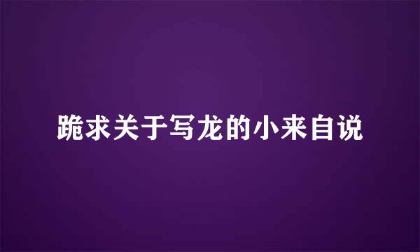 跪求关于写龙的小来自说