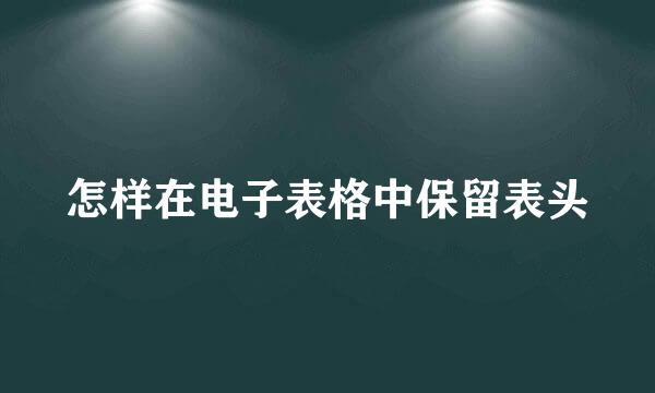 怎样在电子表格中保留表头