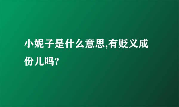 小妮子是什么意思,有贬义成份儿吗?