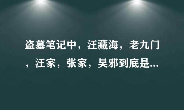 盗墓笔记中，汪藏海，老九门，汪家，张家，吴邪到底是什么关系