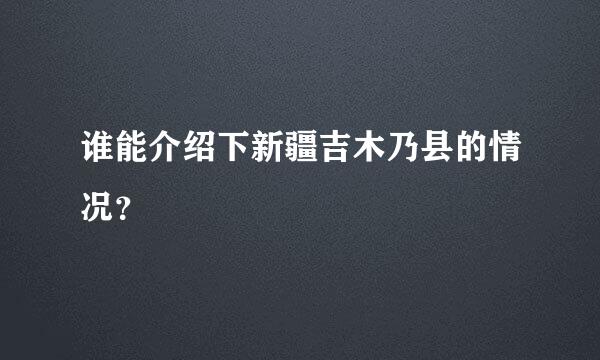 谁能介绍下新疆吉木乃县的情况？