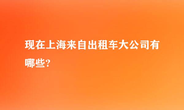 现在上海来自出租车大公司有哪些?