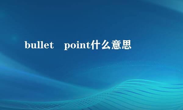 bullet point什么意思