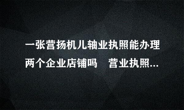 一张营扬机儿轴业执照能办理两个企业店铺吗 营业执照可以开两个淘宝企业