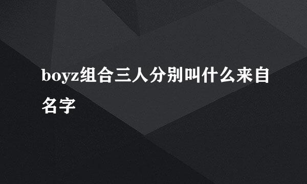 boyz组合三人分别叫什么来自名字