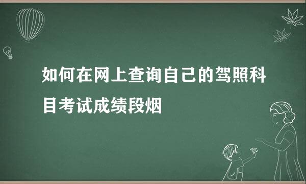 如何在网上查询自己的驾照科目考试成绩段烟