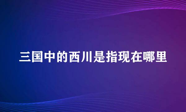 三国中的西川是指现在哪里