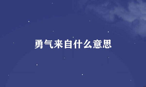 勇气来自什么意思