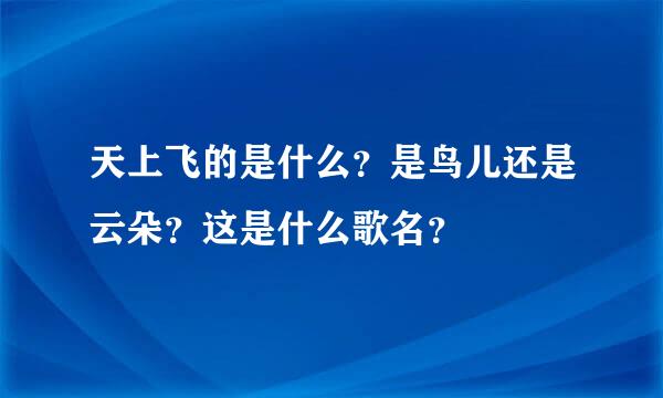 天上飞的是什么？是鸟儿还是云朵？这是什么歌名？