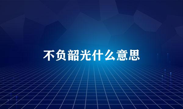 不负韶光什么意思