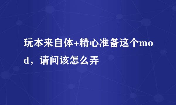 玩本来自体+精心准备这个mod，请问该怎么弄