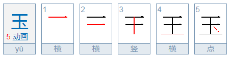 玉的笔顺笔画顺序