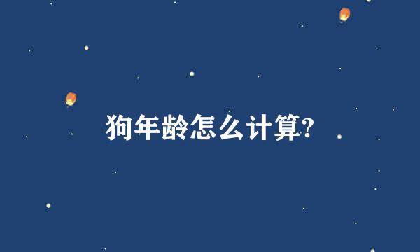 狗年龄怎么计算?