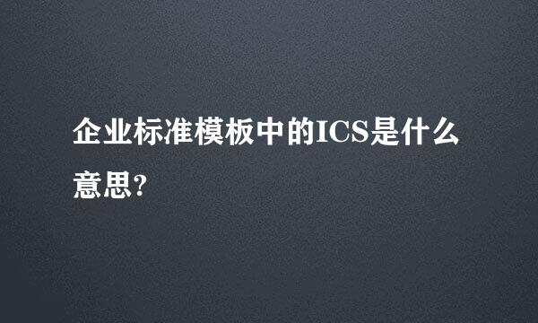 企业标准模板中的ICS是什么意思?