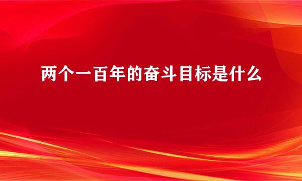 两个一百年的奋斗目标是什么